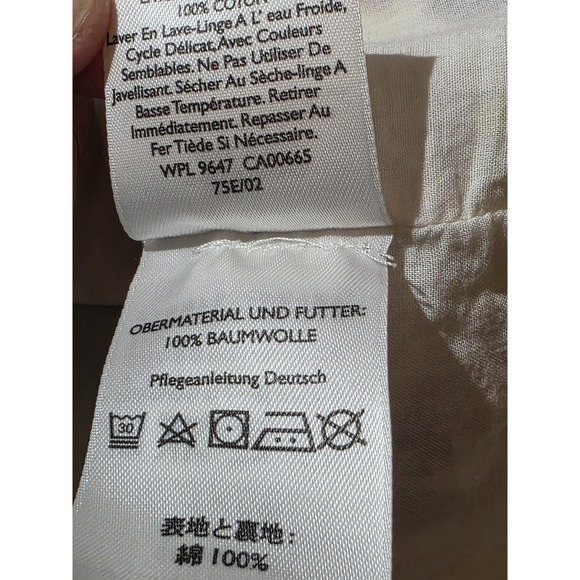 Eddie Bauer Dress Womens Small White Floral 100% Cotton Lined Cap Sleeve Belted - Picture 9 of 10